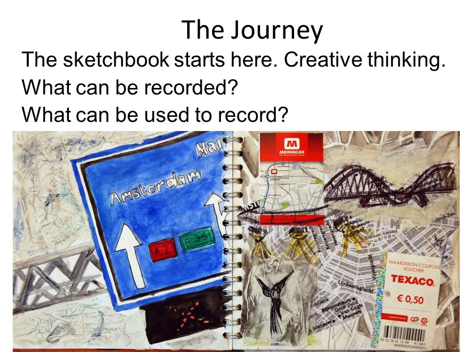 The Journey The sketchbook starts here. Creative thinking.