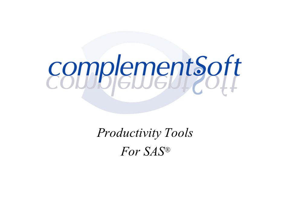 Productivity Tools For SAS 
