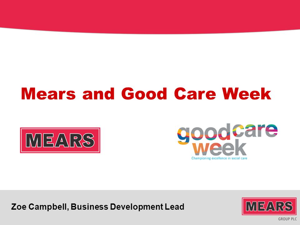 Zoe Campbell, Business Development Lead Mears and Good Care Week