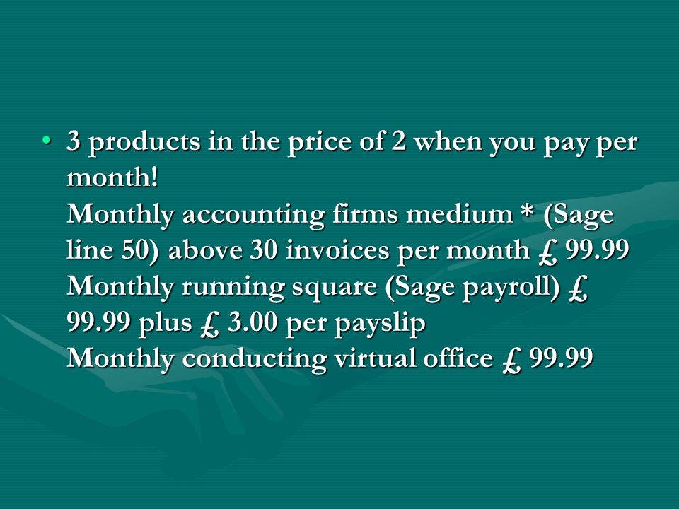 3 products in the price of 2 when you pay per month.