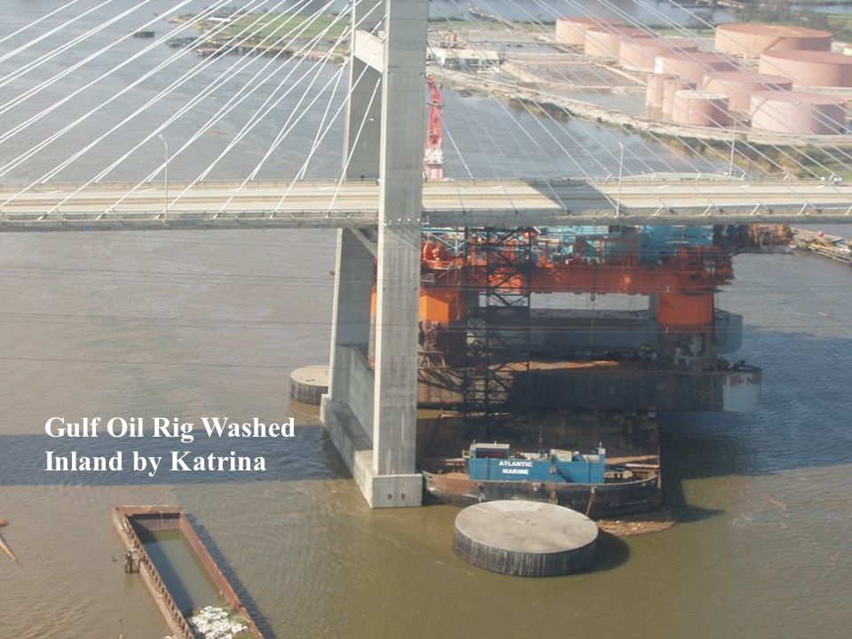 Gulf Oil Rig Washed Inland by Katrina