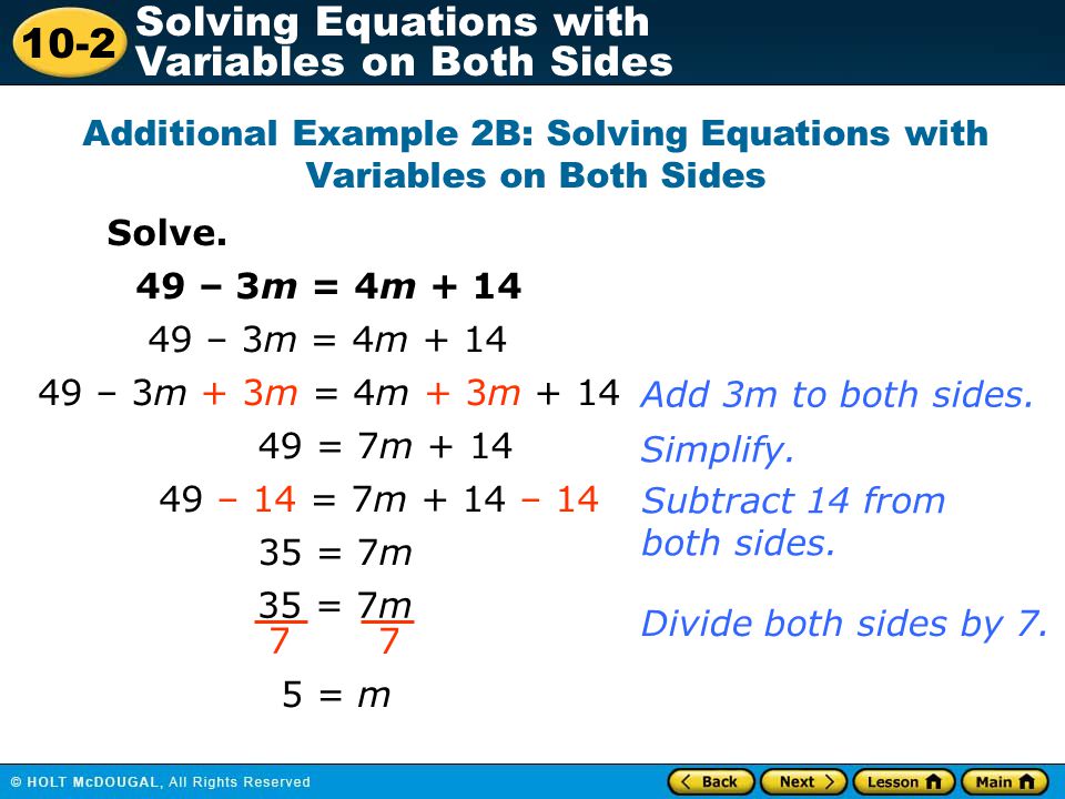 Examples Of Equations With Variables On Both Sides Talkchannels Variables On Both Sides Examples Images