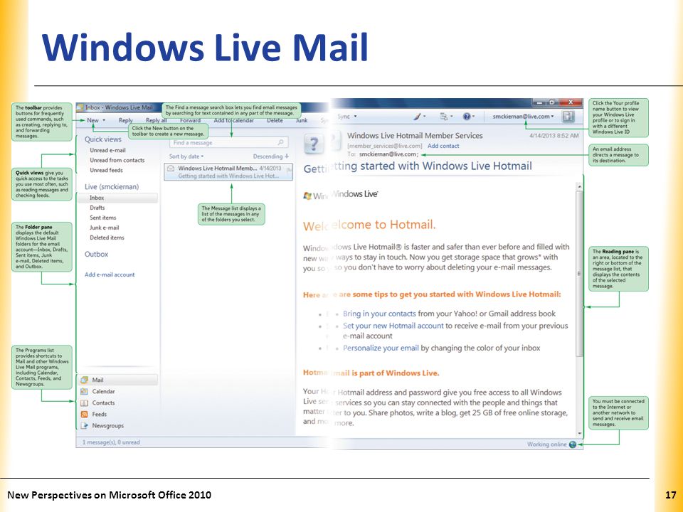 XP Windows Live Mail New Perspectives on Microsoft Office