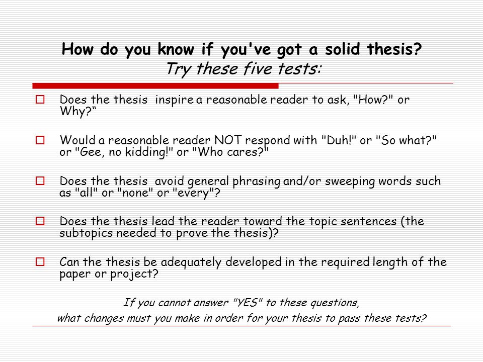 Making A Good Thesis Statement
