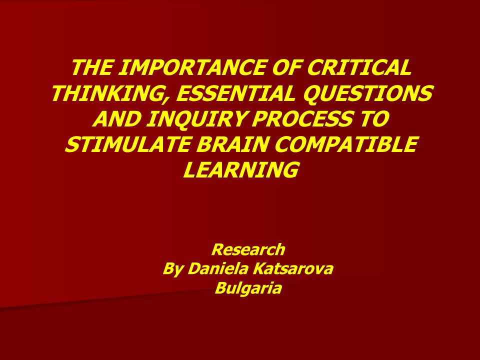The importance of critical thinking - New York Homeschooling