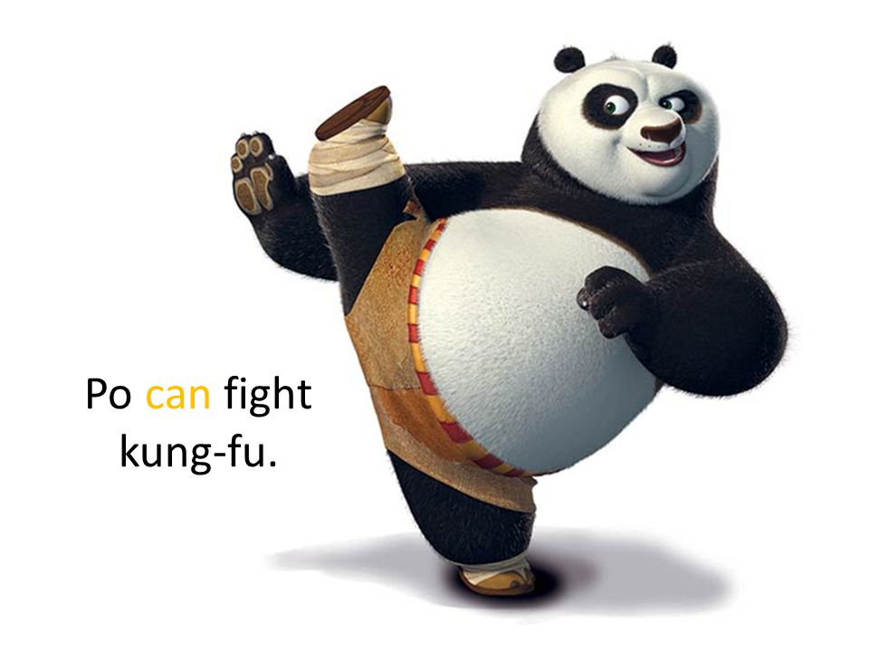 Po can fight kung-fu.