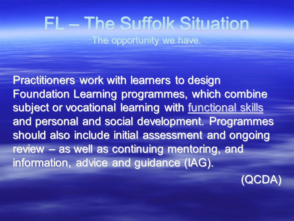 FL – The Suffolk Situation The opportunity we have.
