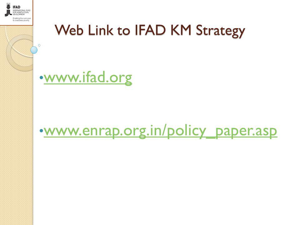 Web Link to IFAD KM Strategy