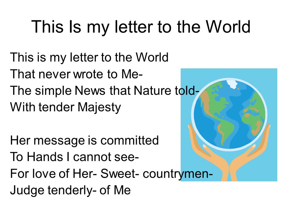 emily dickinson poetry by erin m maddie h kathryn t and kathleen this is my letter to the world