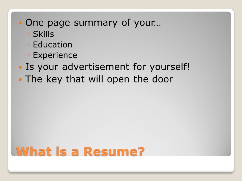 What is a Resume.