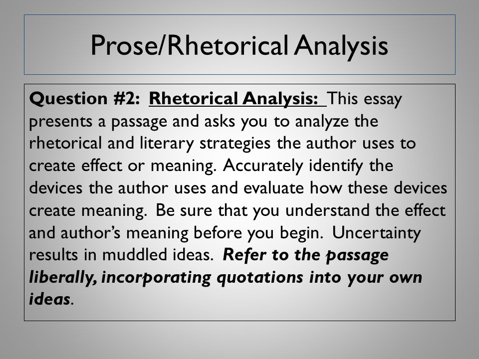 Rhetorical analysis essay college board
