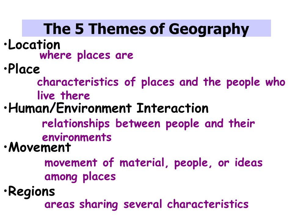 5 themes of geography region