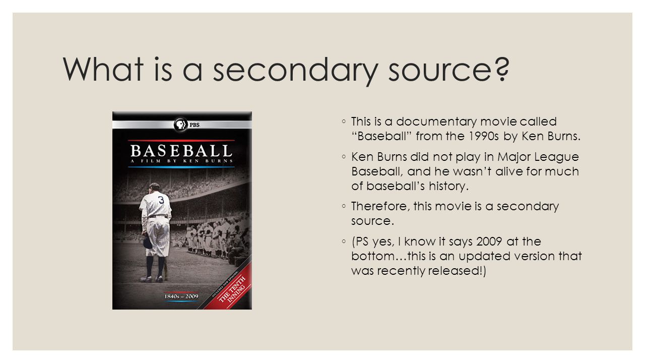 What is a secondary source.