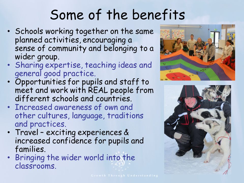 Schools working together on the same planned activities, encouraging a sense of community and belonging to a wider group.