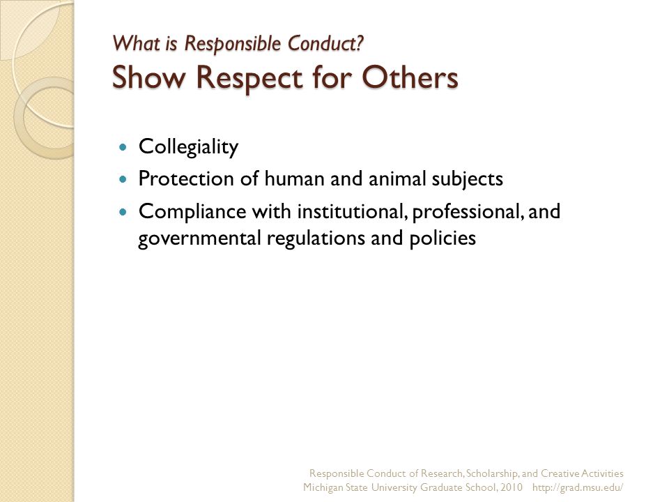 What is Responsible Conduct.
