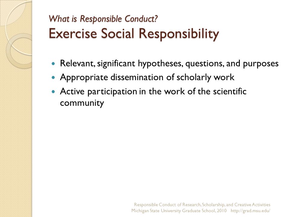 What is Responsible Conduct.