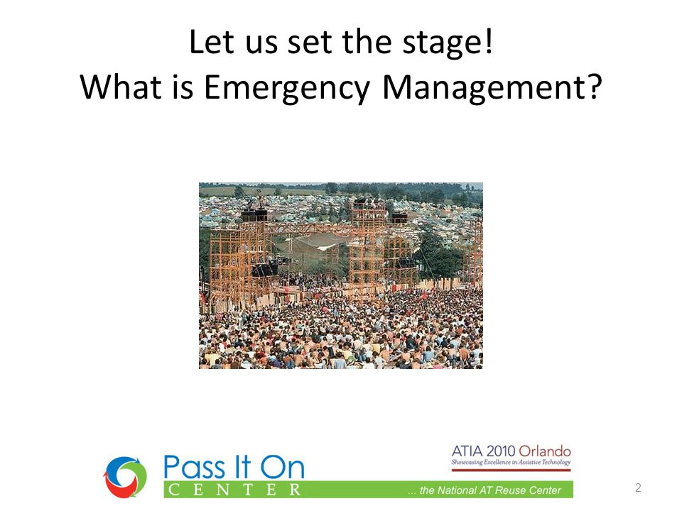 Let us set the stage! What is Emergency Management 2