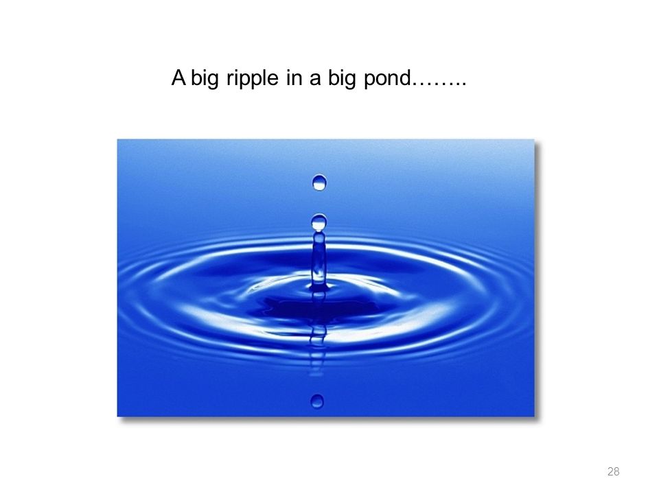 28 A big ripple in a big pond……..