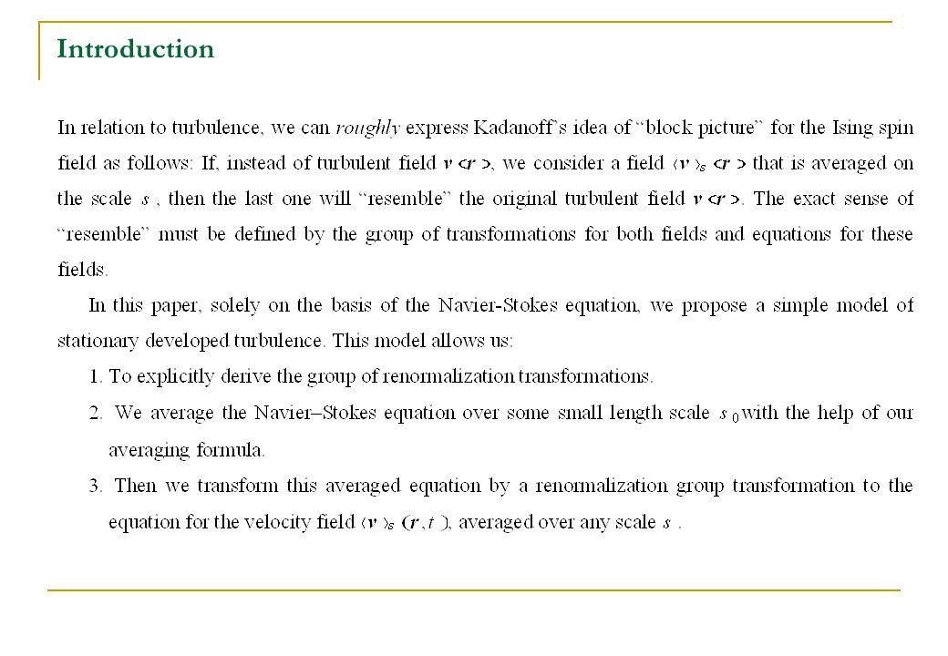 Group Theoretical Model Of Developed Turbulence And Introduction