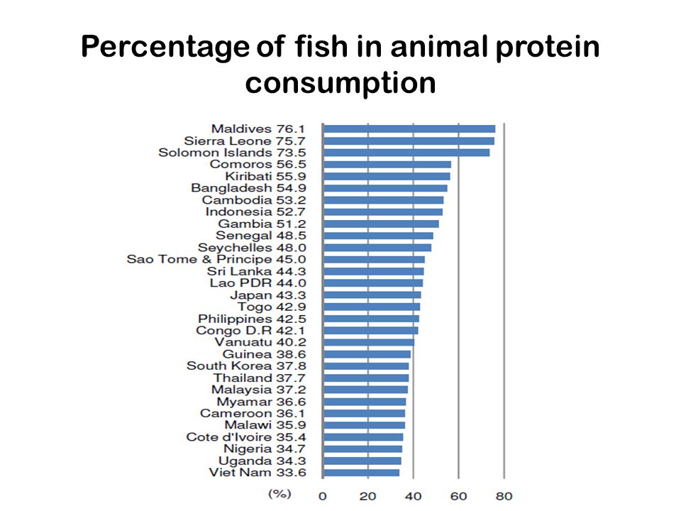 Percentage of fish in animal protein consumption