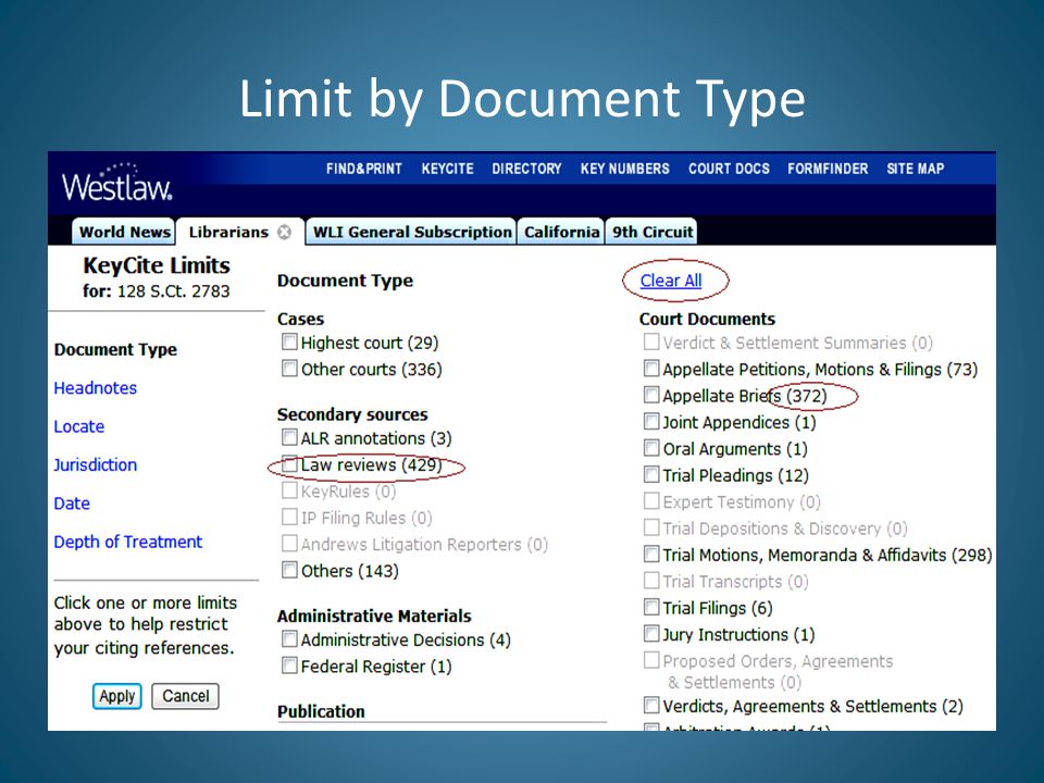 Limit by Document Type