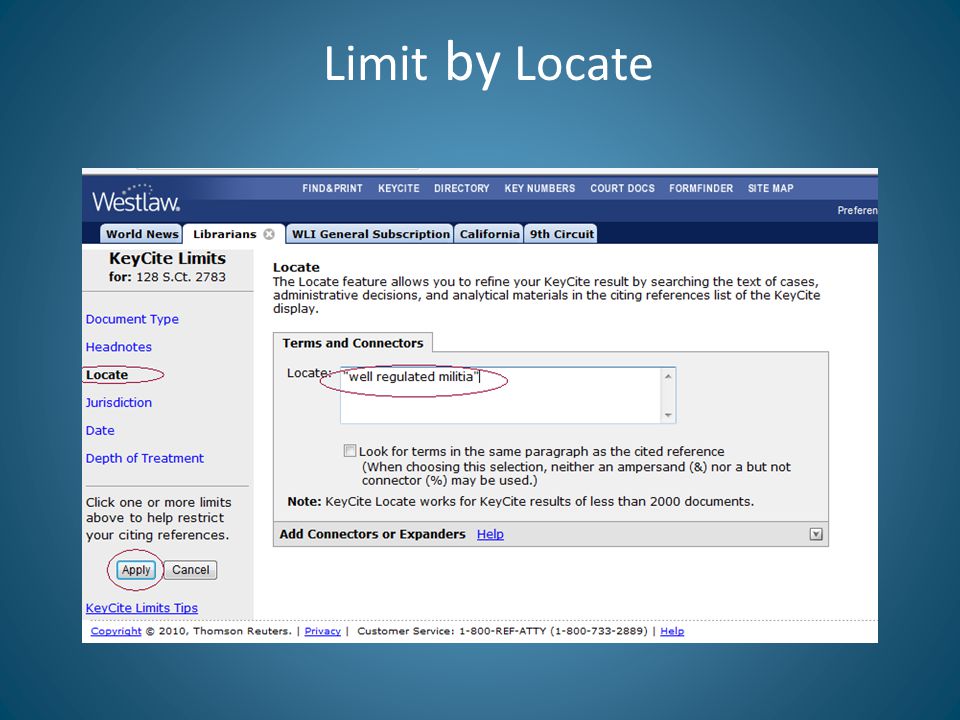 Limit by Locate