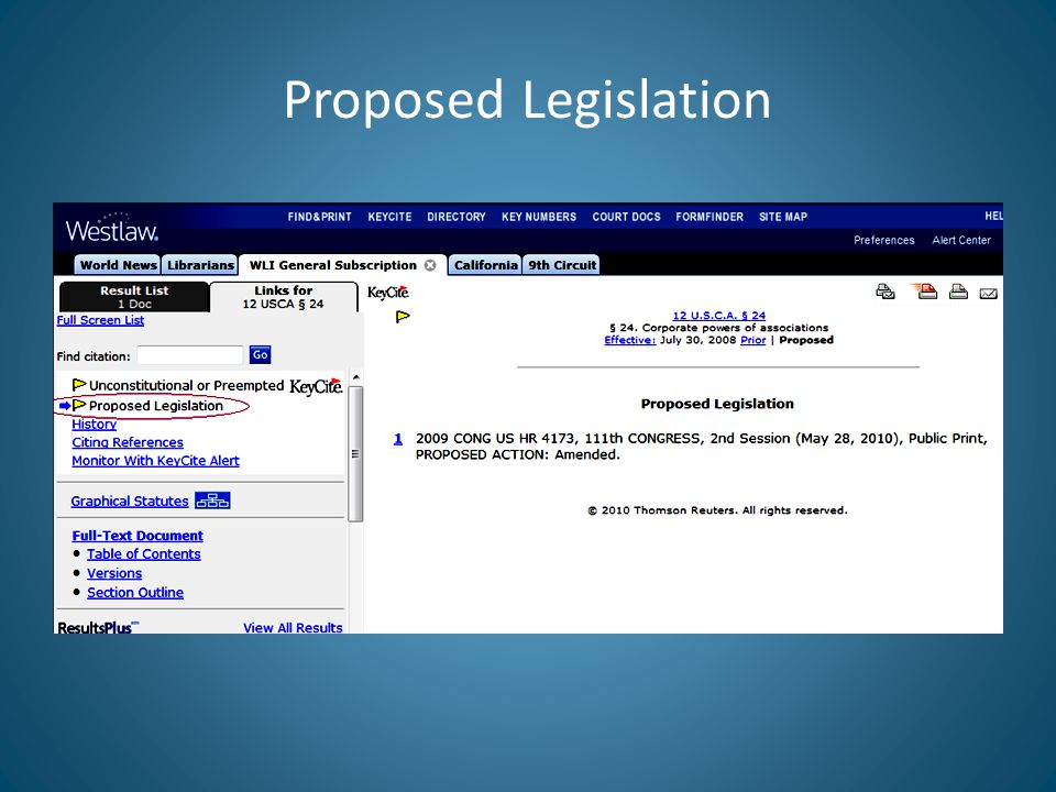 Proposed Legislation