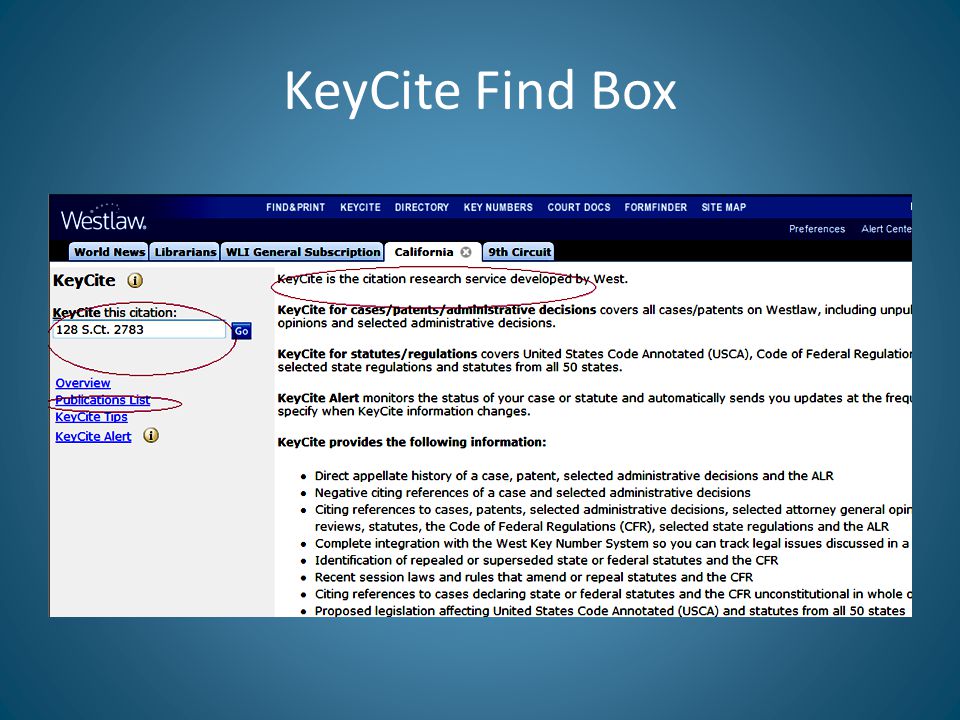 KeyCite Find Box