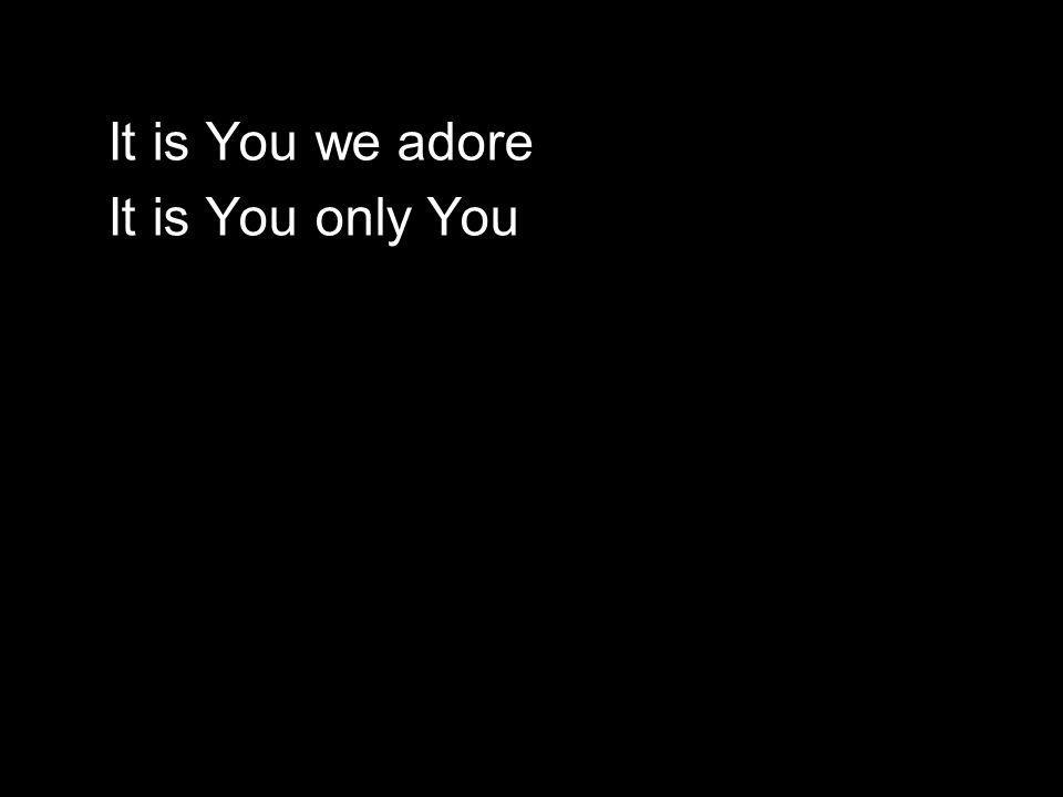It is You we adore It is You only You