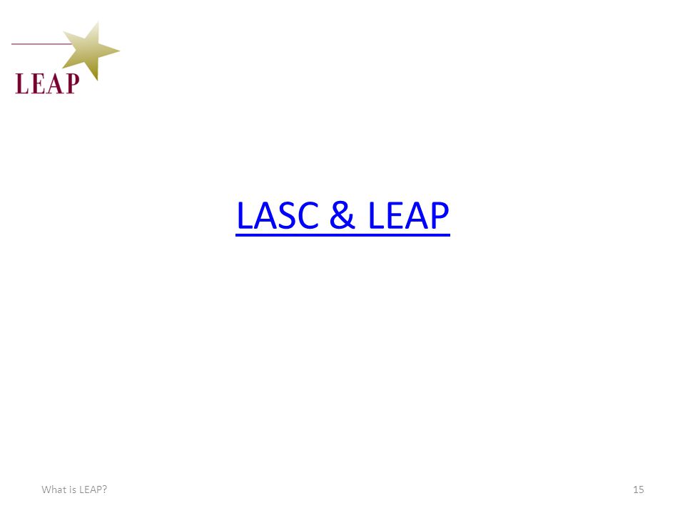 LASC & LEAP What is LEAP 15