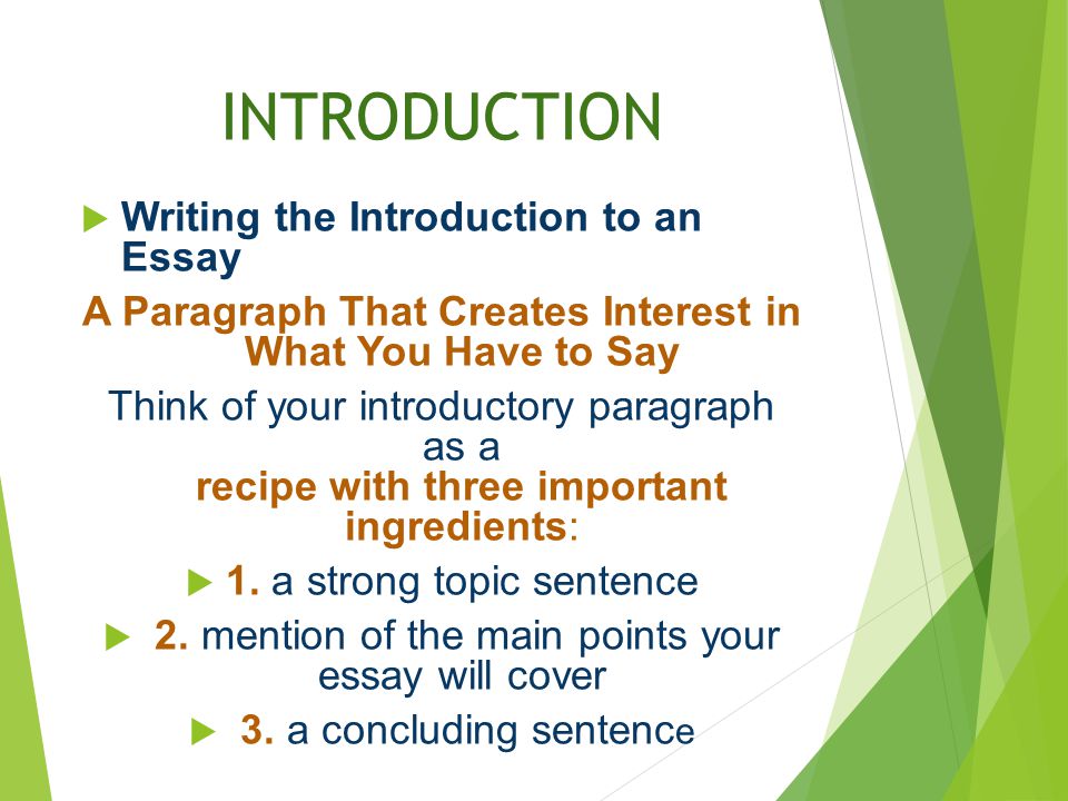 Intro Of Essay