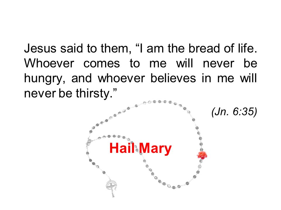 Jesus said to them, I am the bread of life.