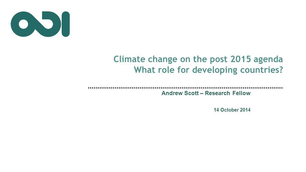 Climate change on the post 2015 agenda What role for developing countries.