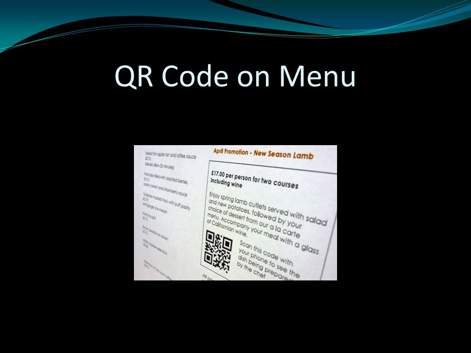 QR Code on Menu