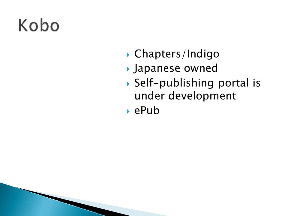 Chapters/Indigo Japanese owned Self-publishing portal is under development ePub