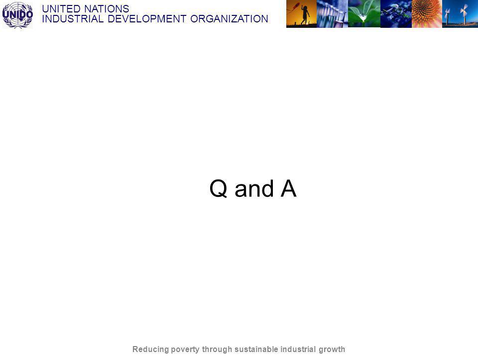 UNITED NATIONS INDUSTRIAL DEVELOPMENT ORGANIZATION Reducing poverty through sustainable industrial growth Q and A