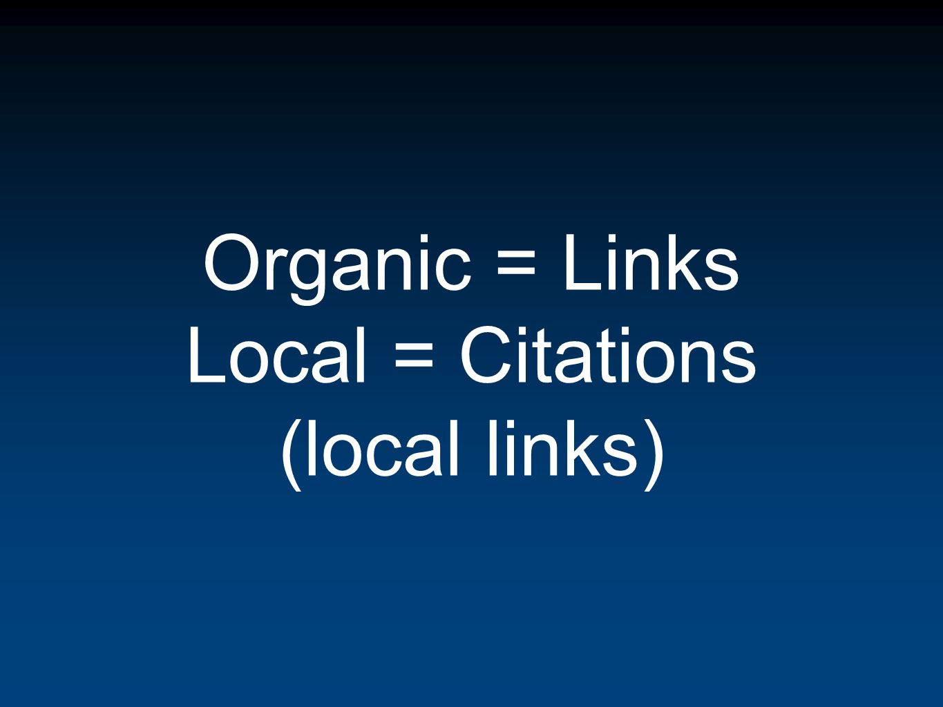 Organic = Links Local = Citations (local links)