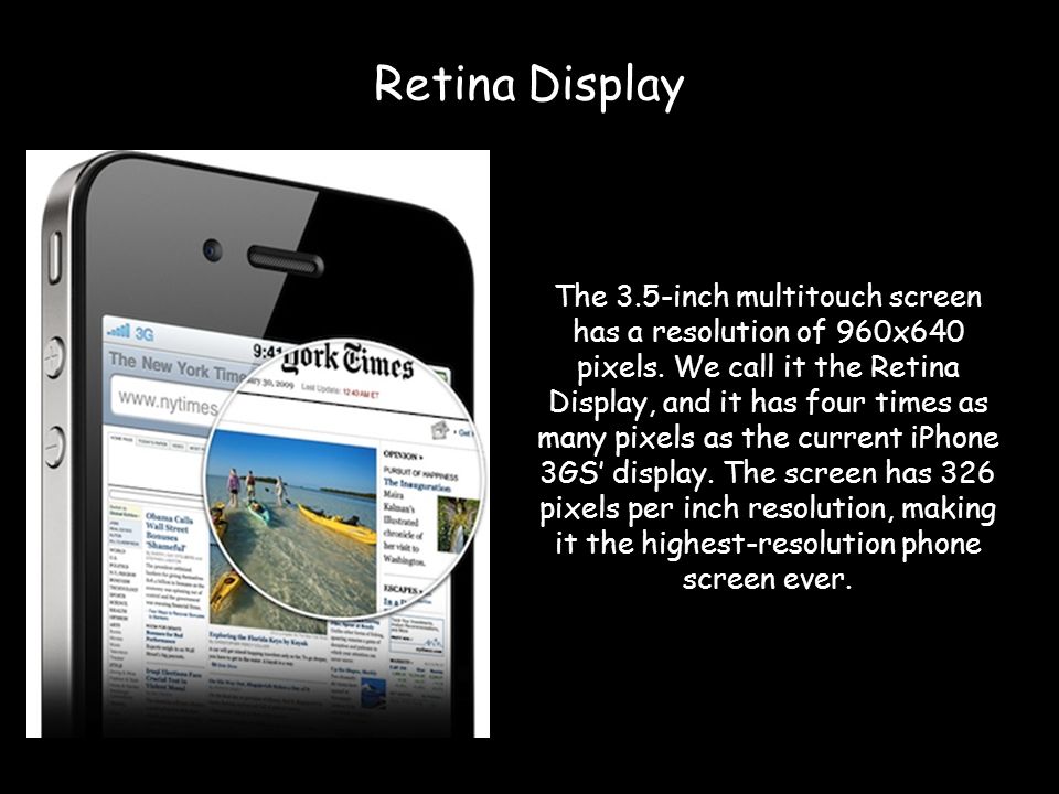 What is the retina display on the iphone marry c