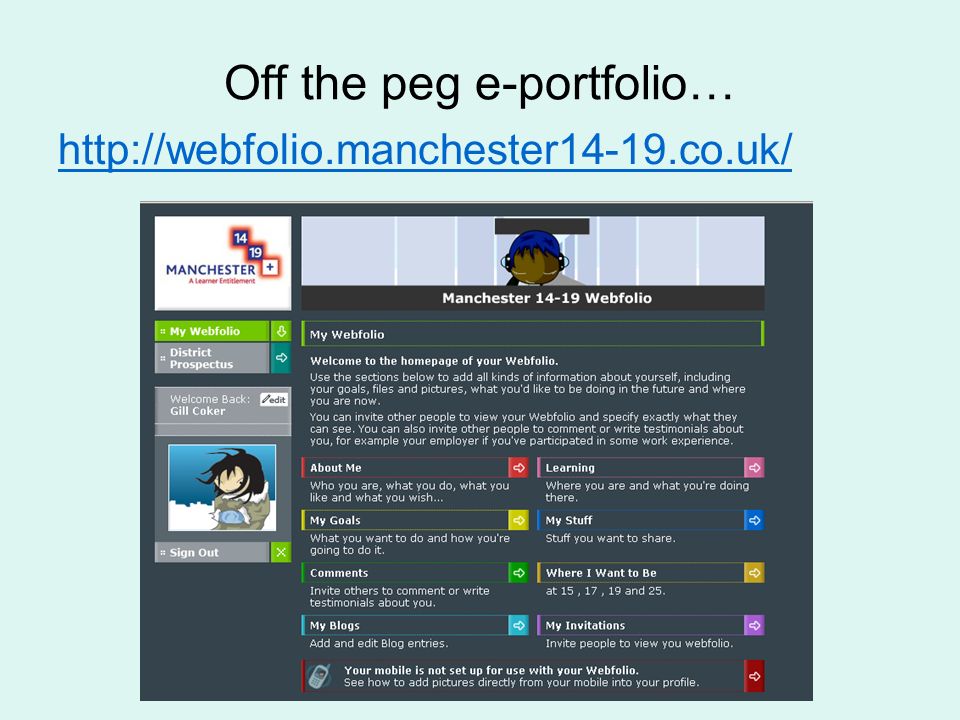 Off the peg e-portfolio…