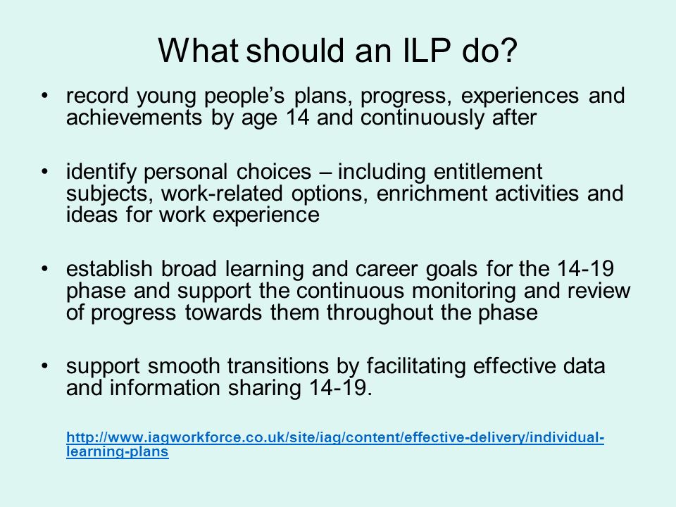 What should an ILP do.