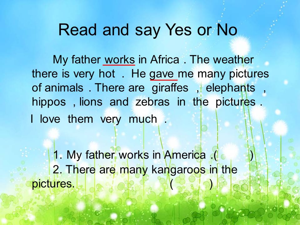 Read and answer I like to go to the zoo.