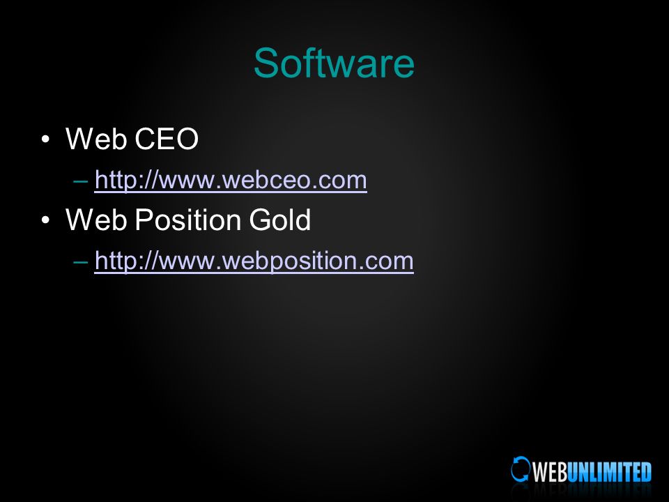 Software Web CEO –  Web Position Gold –