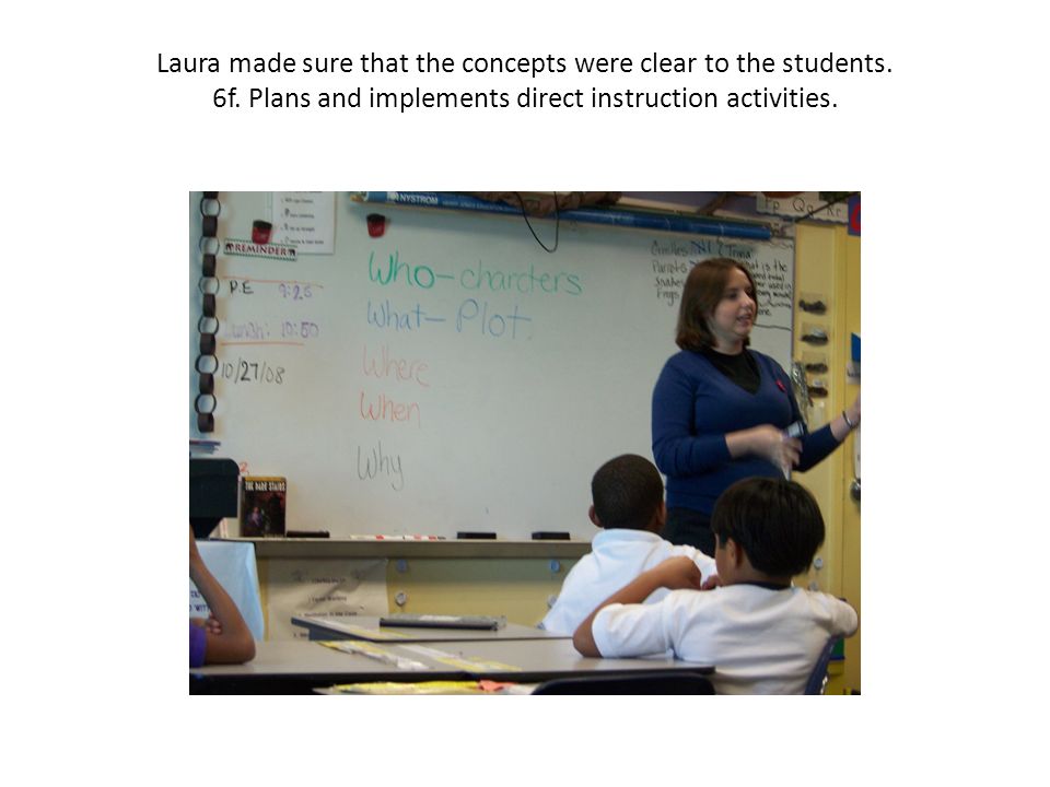 Laura made sure that the concepts were clear to the students.
