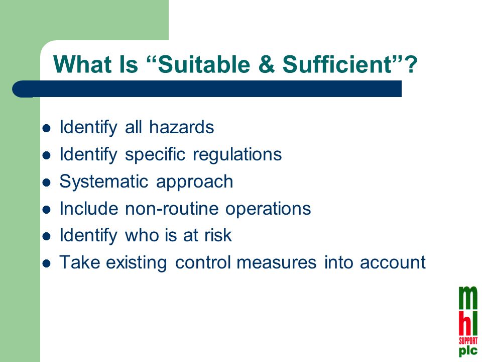 What Is Suitable & Sufficient.