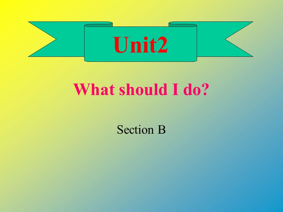 What should I do Section B Unit2