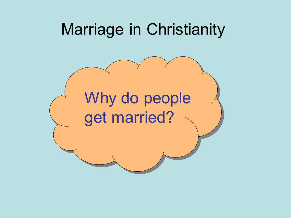Marriage in Christianity Why do people get married