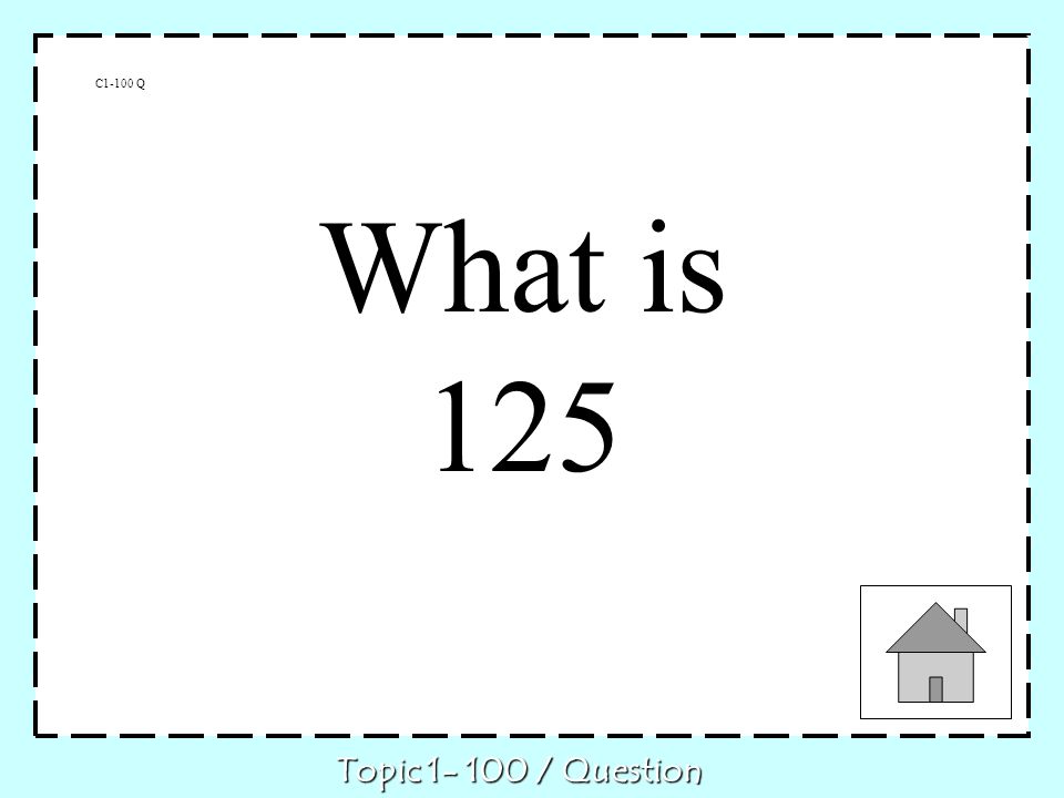 C1-100 Q Topic / Question What is 125