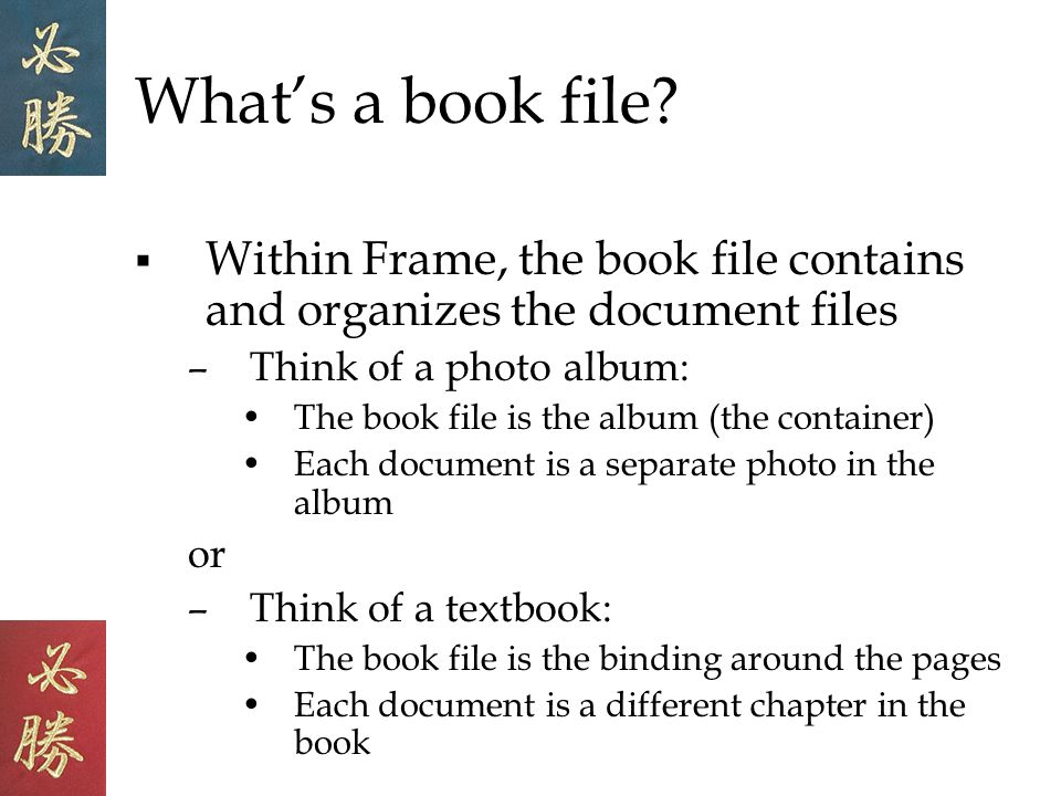 Whats a book file.
