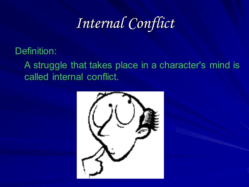 Types of Conflict Internal ConflictInternal Conflict -Man vs.