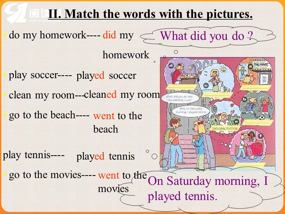 II. Match the words with the pictures.